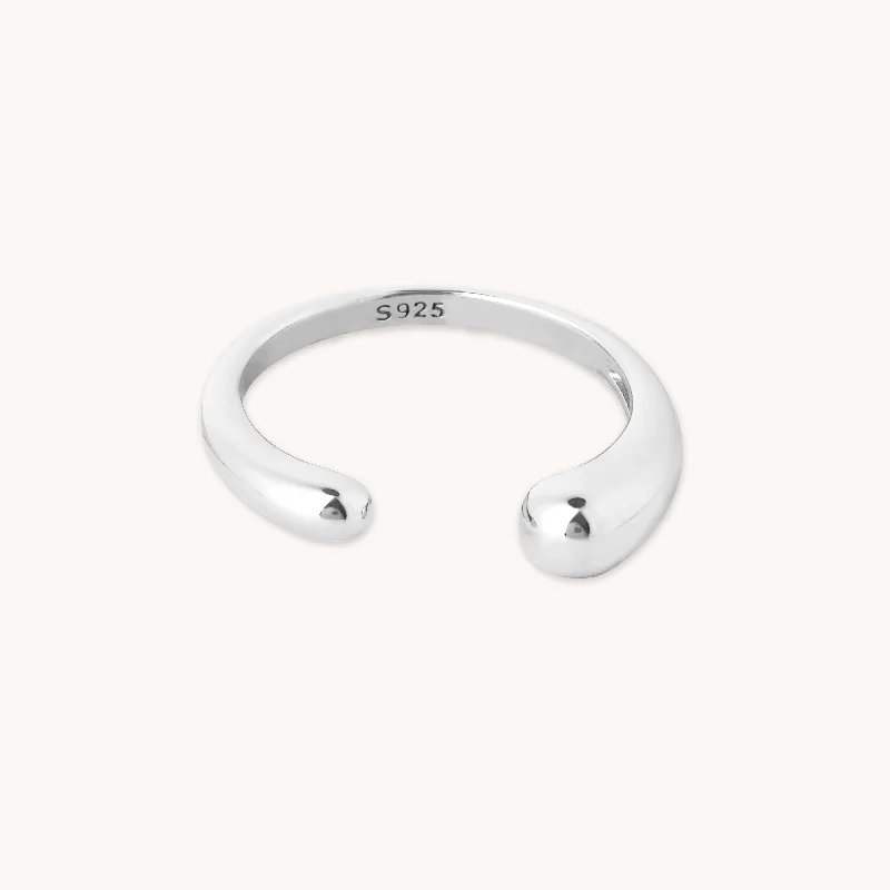 Special Offers On Handcrafted And Designer Jewelry Molten Open Ring in Silver