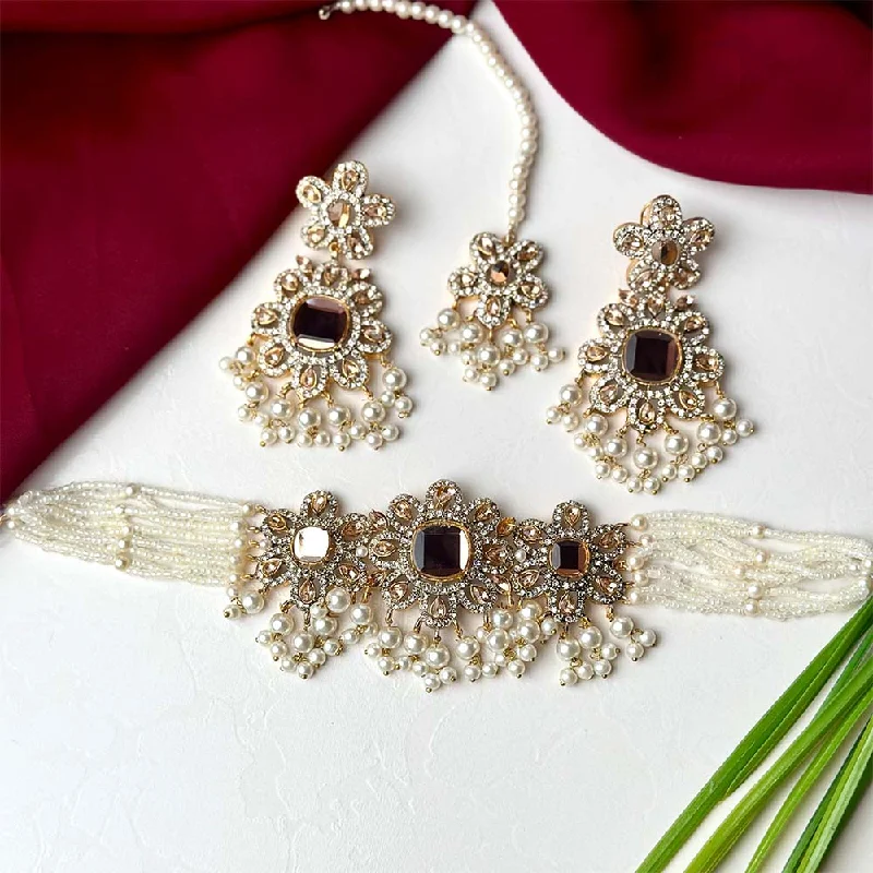 Waterproof Stainless Steel Jewelry For Lasting Beauty Munazzah Set (Champagne)