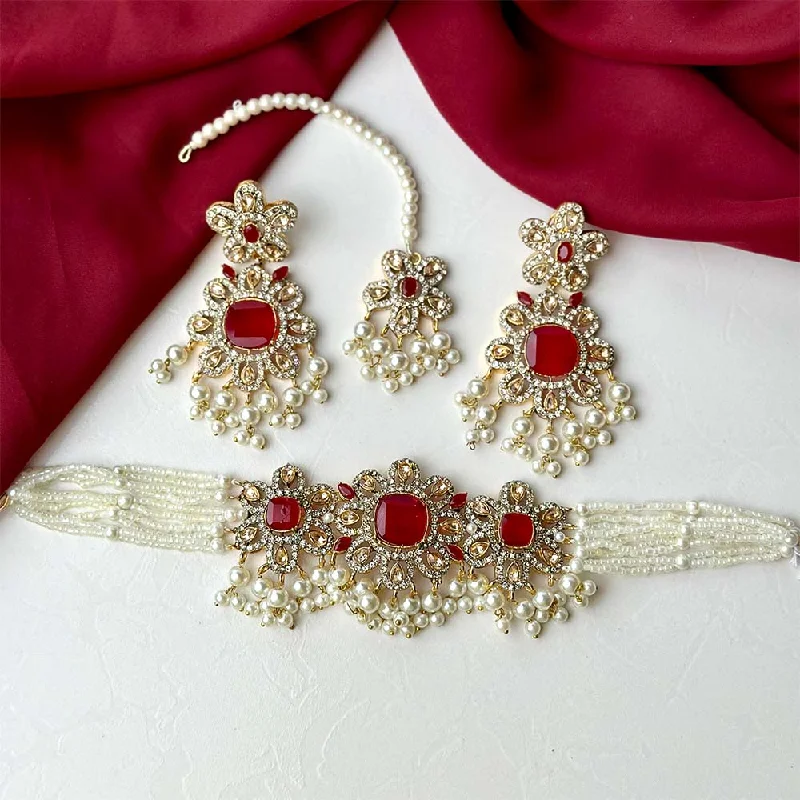 Shop Trending Jewelry With Exclusive Savings Munazzah Set (Red)