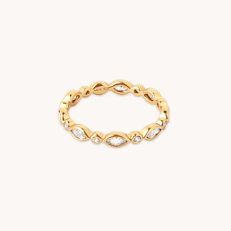 Elegant Jewelry, Exclusive Prices – Shop Now Navette Crystal Band Ring in Gold