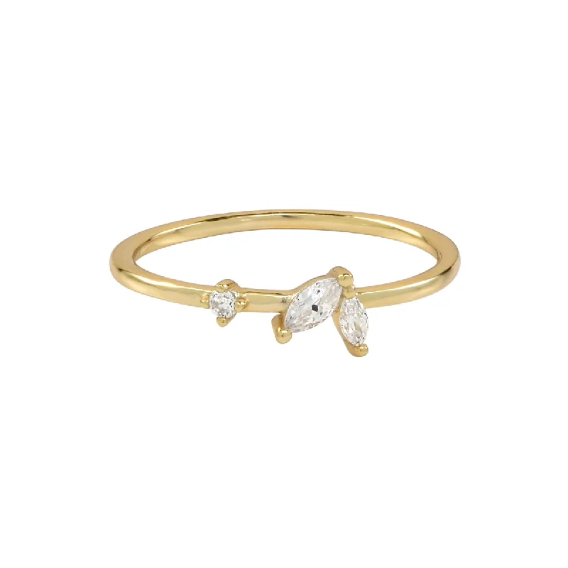Limited-Stock Jewelry Sale – Shop Before It's Gone CZ Duo Marquise / Dot Ring
