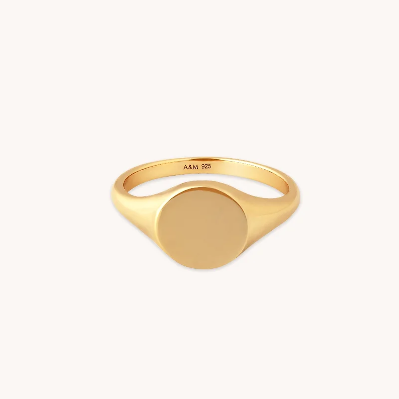 Luxury Handcrafted Jewelry For Elegant Looks Orbit Signet Ring in Gold