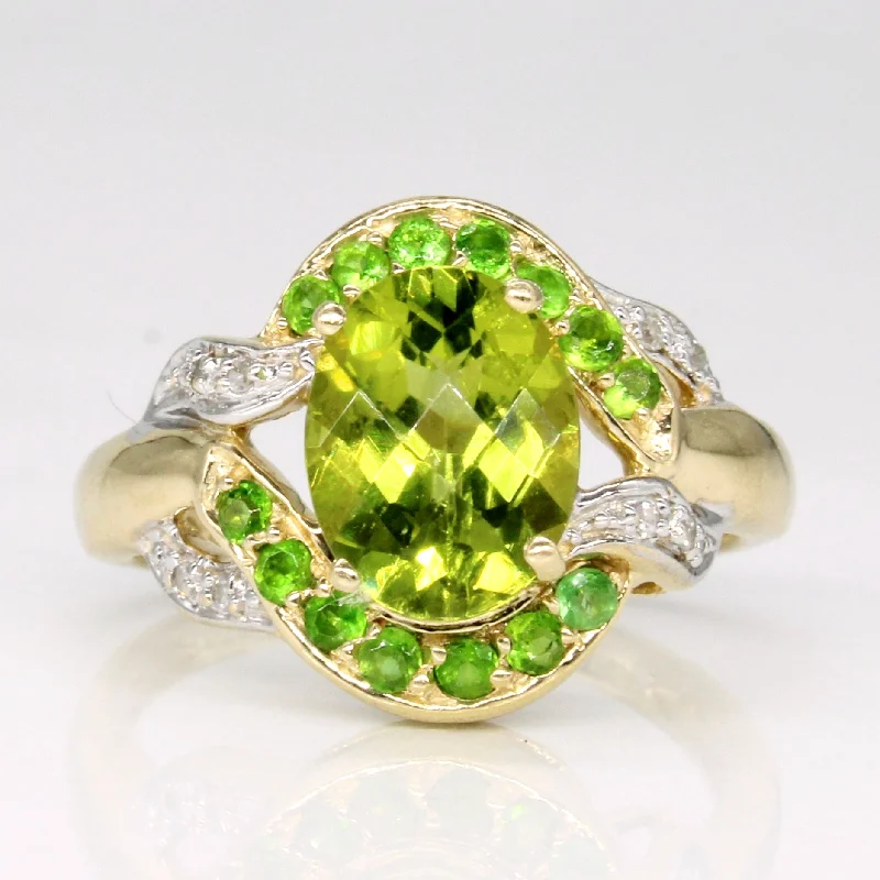 The Perfect Accessory For Less – Jewelry Sale Live Peridot & Diamond Cocktail Ring | 2.11ctw, 0.05ctw | SZ 6 |