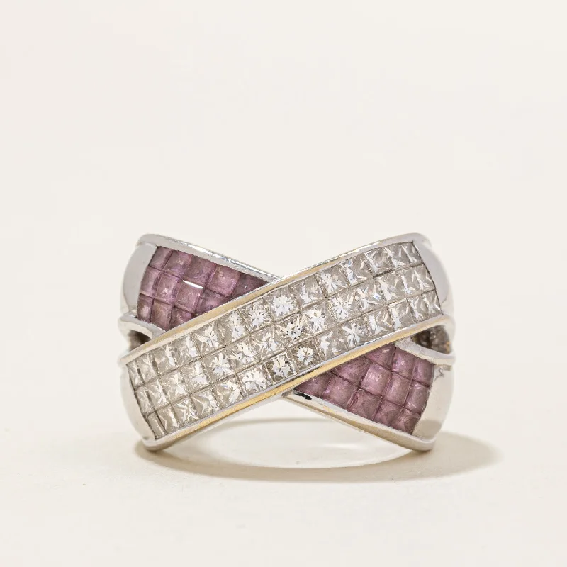 Gorgeous Jewelry, Limited-Time Savings Princess Cut Diamond & Pink Sapphire Ring | 2.00ctw, 1.20ctw | SZ 9.25 |