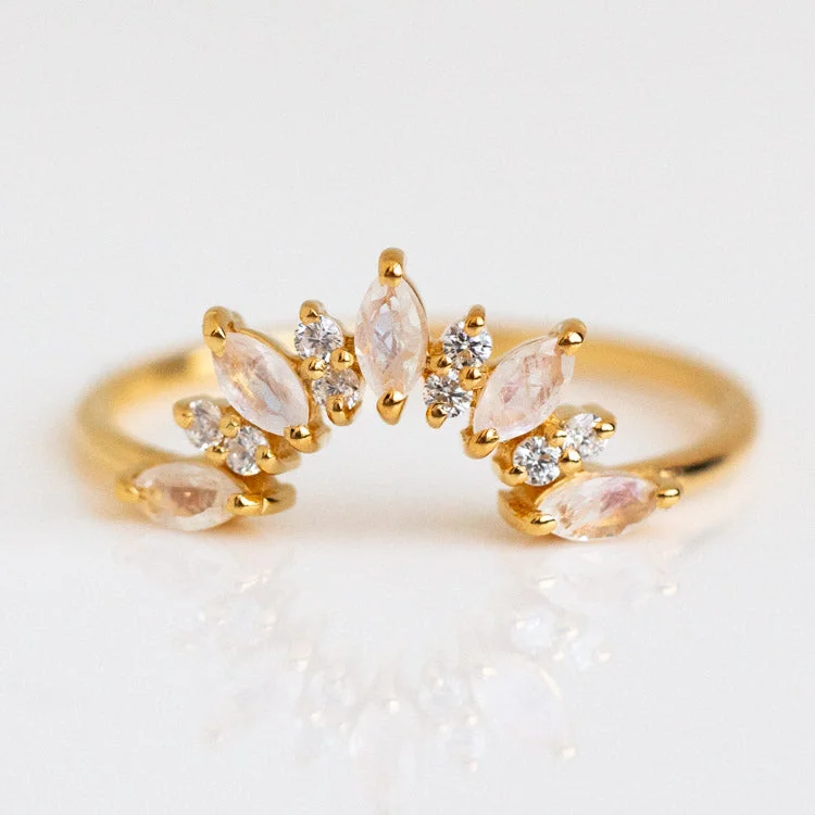 Shop Dazzling Jewelry With Special Promotional Discounts Rainbow Moonstone Sunrise Arc Ring