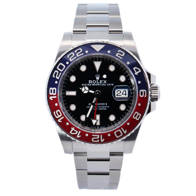 Seasonal Jewelry Clearance – Best Styles At The Lowest Prices Rolex GMT Master II "Pepsi" 40mm Black Dial Ref# 126710BLRO