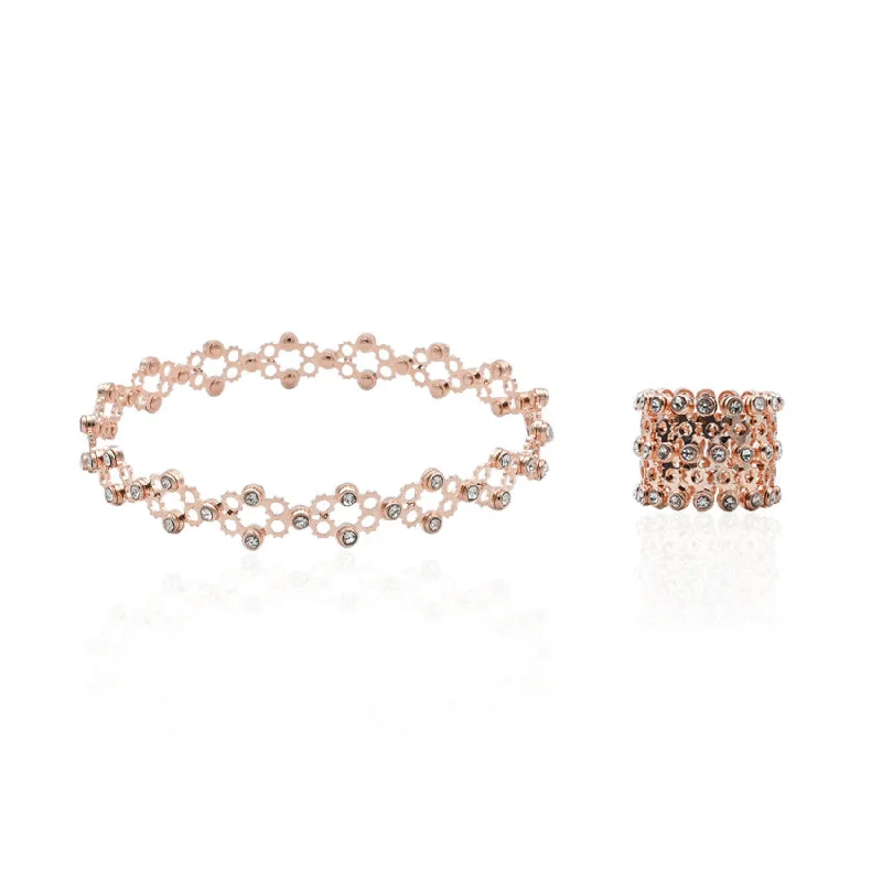 Grab Your Favorite Jewelry At The Lowest Prices Rose Gold Two in One Ring Cum Bracelet for Women