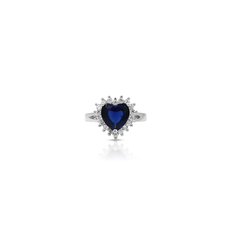 Once-A-Year Jewelry Deals – Shop Before They’Re Gone Royal Blue Heart Shape Design Silver Ring
