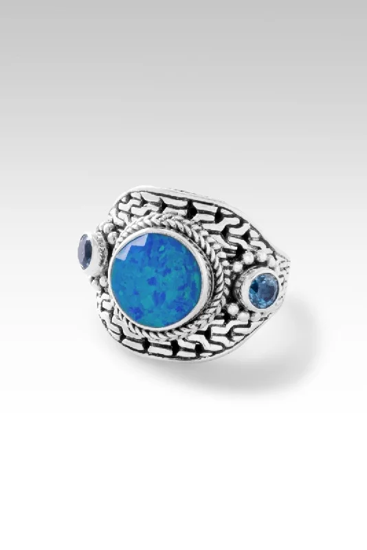 Gorgeous Jewelry, Limited-Time Savings Sacred Path Ring™ in Bali Blue Simulated Opal