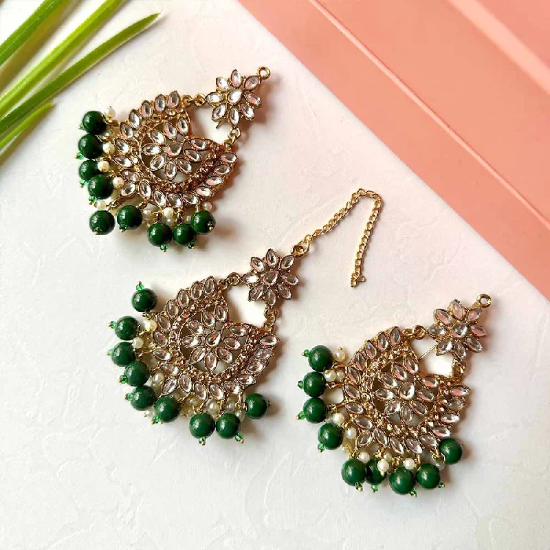 Make Every Moment Shine – Jewelry Discounts Available Sameera Earrings/Teeka Set (Green)
