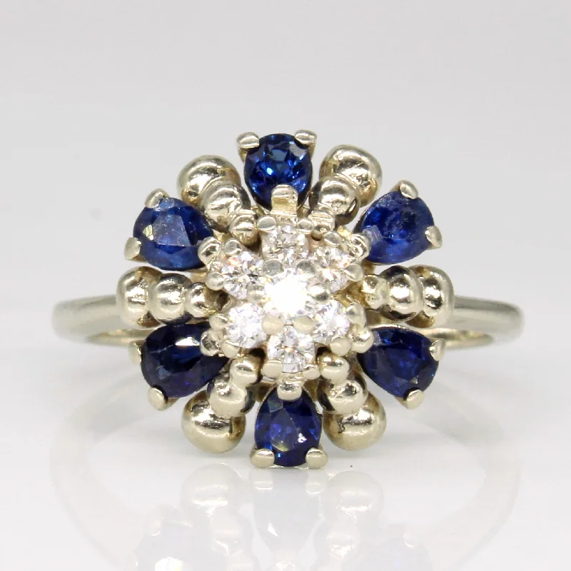 Jewelry Clearance – Final Chance To Save Big Sapphire & Diamond Cocktail Ring | 0.66ctw, 0.15ctw | SZ 7.25 |