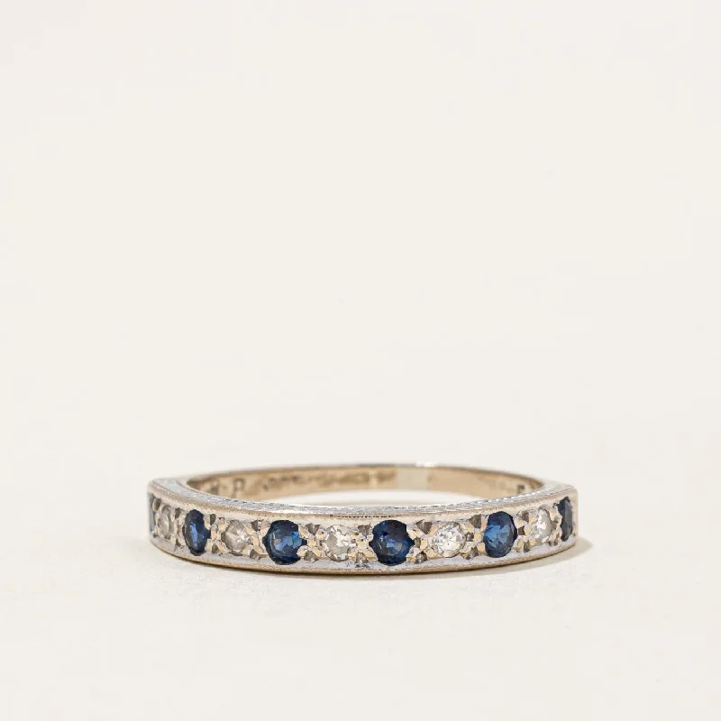 Unmissable Deals On Handmade Jewelry Collections Sapphire & Diamond Semi Eternity Ring | 0.30ctw, 0.10ctw | SZ 7 |