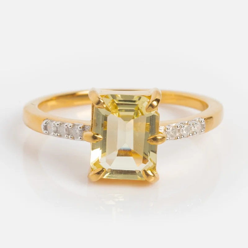 Final Call For Exquisite Jewelry At Reduced Rates Savannah Lemon Quartz and Diamond Cocktail Ring