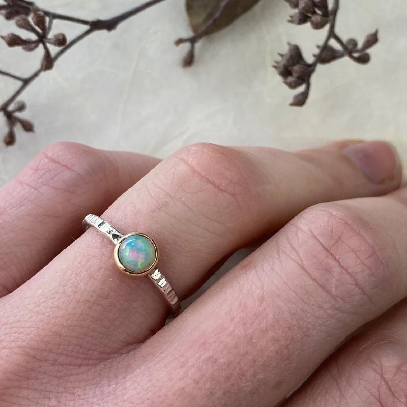 Stunning Jewelry At A Fraction Of The Price Silver and Gold Opal Ring