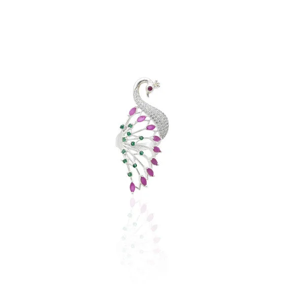 Stunning Jewelry At A Fraction Of The Price Silver Beauty Of Peacock Girls Ring
