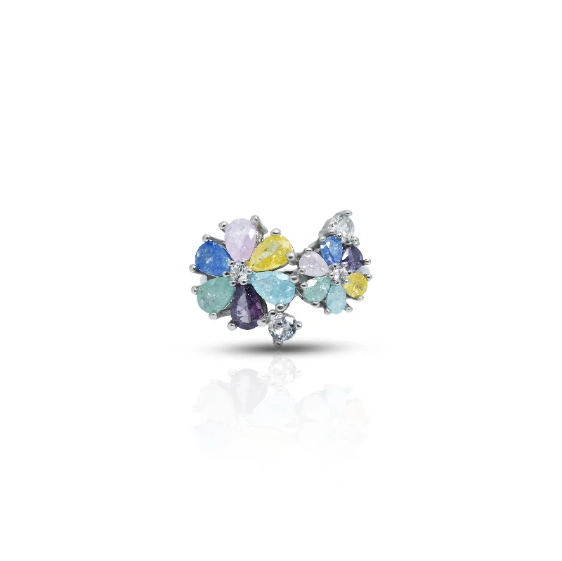 Limited-Time Offer On Elegant Jewelry Pieces Silver Colourful Design Girls Ring