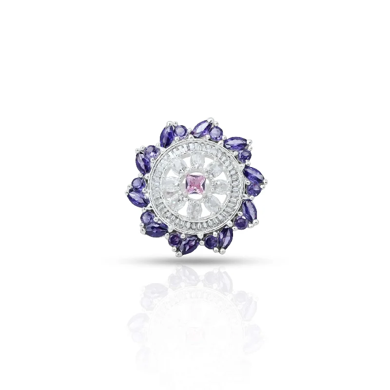 Limited-Time Jewelry Sale – Elegant Styles At Less Silver Exclusive "Sparkling Grace" Blue Gemstone Ring for Women