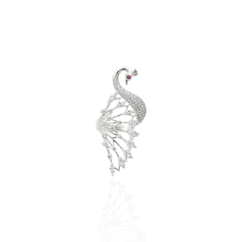 Limited-Time Jewelry Sale – Don't Miss These Deals Silver Gorgeous White Peacock Girls Ring