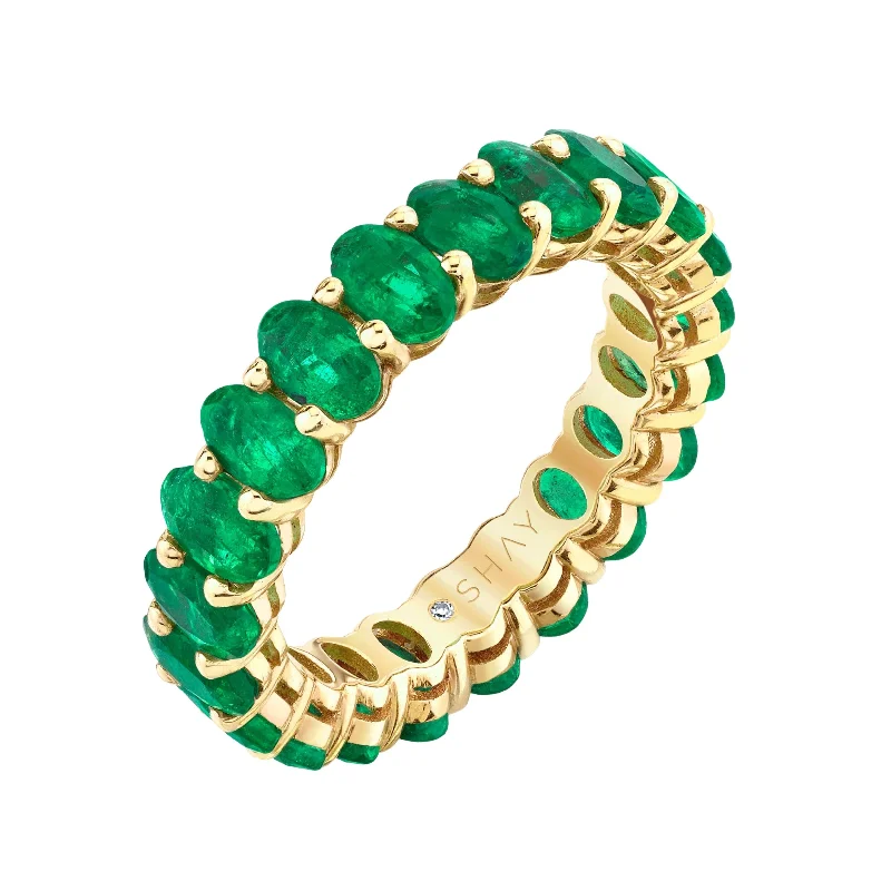 Luxury Jewelry At Unbeatable Discounts SMALL EMERALD OVAL ETERNITY BAND