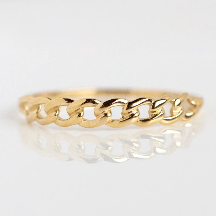 Trending Jewelry Now At Unbeatable Prices Solid Gold Chain Link Ring