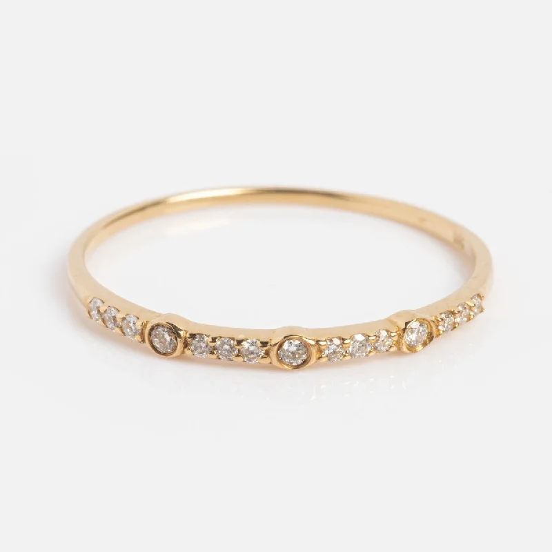 Fashion-Forward Jewelry At Incredible Prices Solid Gold Delicate White Sapphire Stacking Band