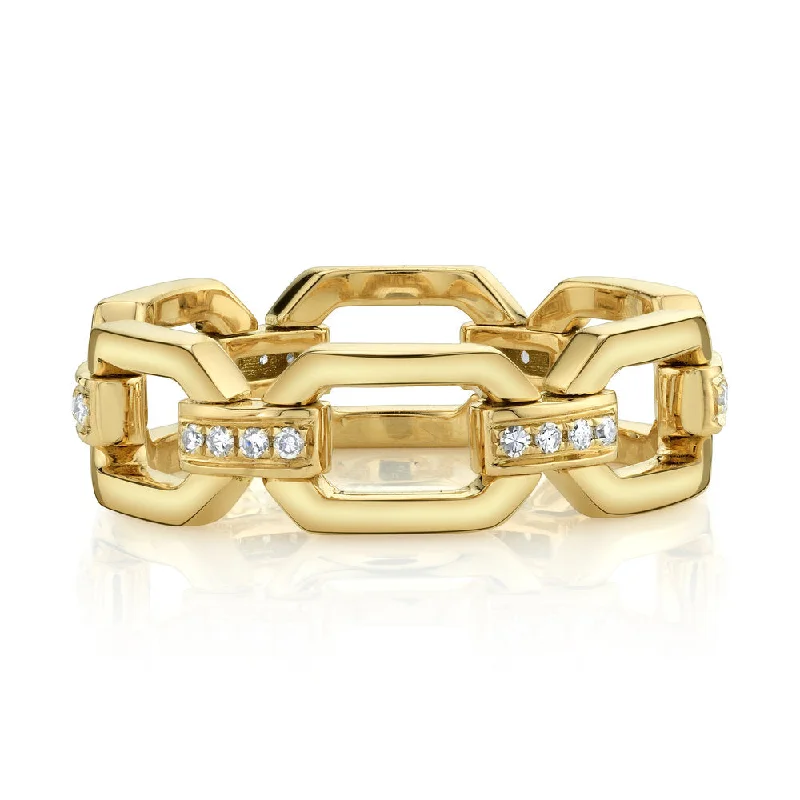 Grab Your Favorite Jewelry At The Lowest Prices MEN'S SOLID GOLD SQUARE LINK RING