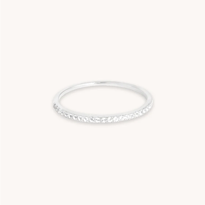 Limited-Time Jewelry Sale – Don't Miss These Deals Topaz Eternity Ring in Solid White Gold