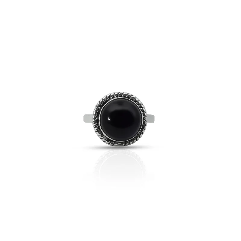 Personalized Jewelry Sale – Meaningful Gifts At Great Prices Sterling Silver black Gem Stone Round Design Ring for Girls