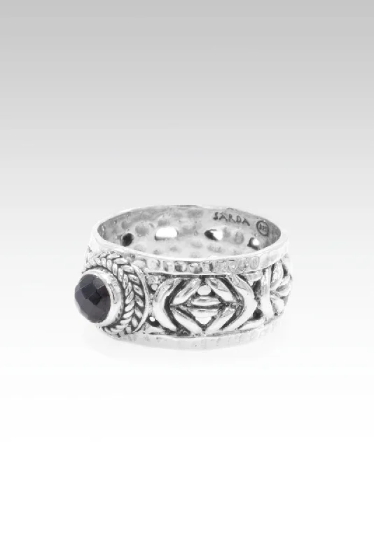Elevate Your Outfit With Discounted Statement Jewelry Mighty Will Ring™ in Black Spinel