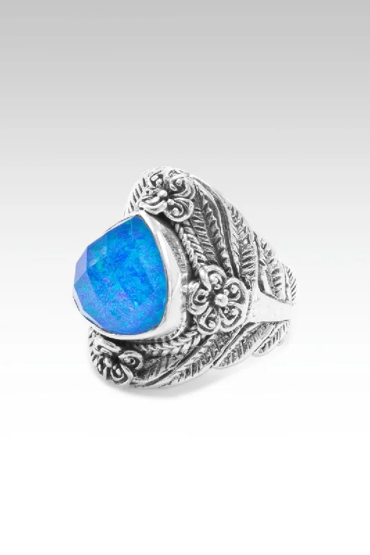 Flash Sale On Stunning Jewelry – Don't Miss Out Beauty in Bloom Ring™ in Twilight Simulated Opal & Quartz Doublet