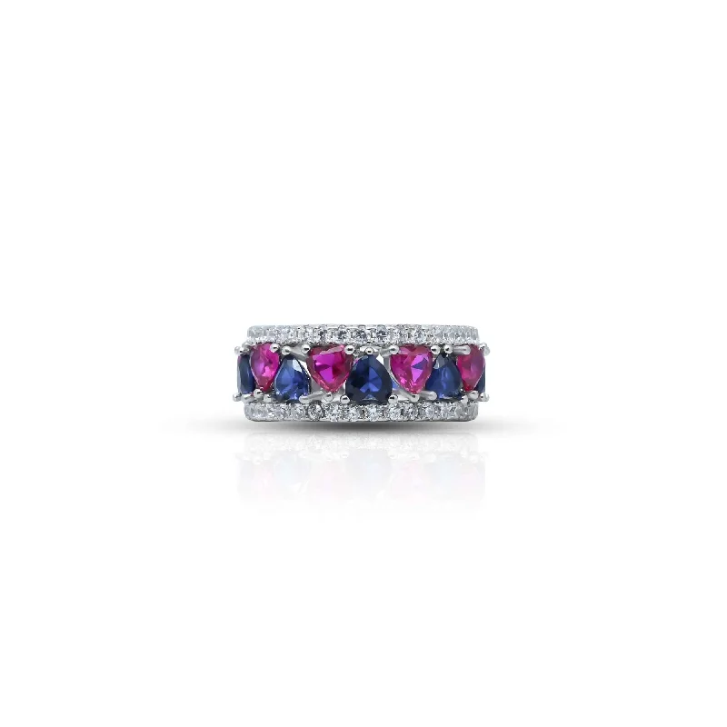 Affordable Luxury Jewelry For Every Occasion Sterling Silver Two in One Heart Light Color Crown Design Ring for Girls