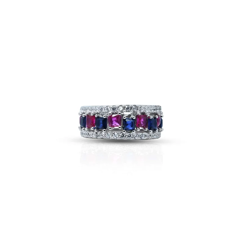 Exclusive Gemstone Jewelry At Special Prices Sterling Silver Two in One Square Crown Design Ring for Girls