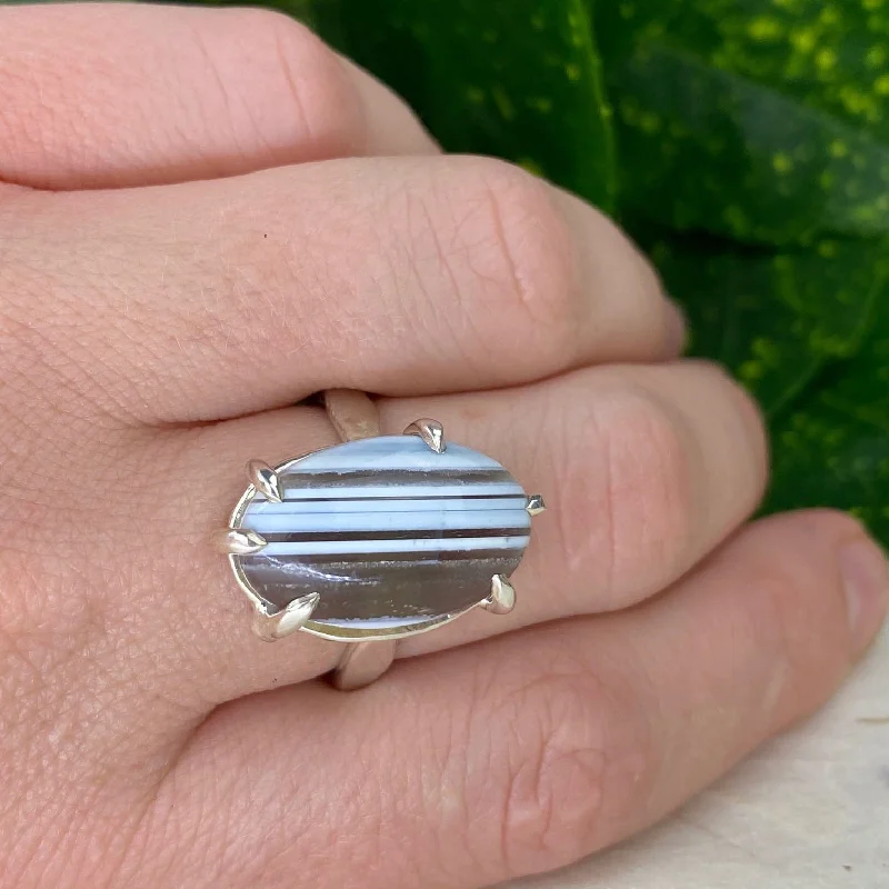 Sparkle For Less – Shop Our Limited-Time Jewelry Deals Striped Blue Opal Ring