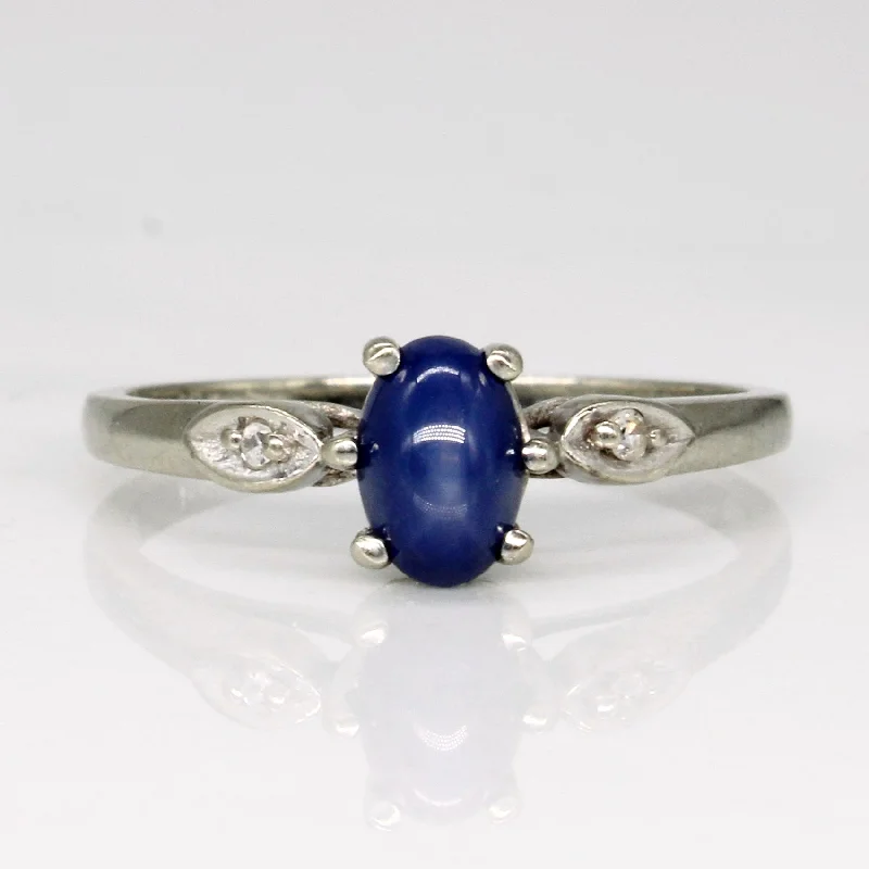 Shop Fine Jewelry With Amazing Deals Synthetic Star Sapphire & Diamond Ring | 0.80ct, 0.01ctw | SZ 5.75 |