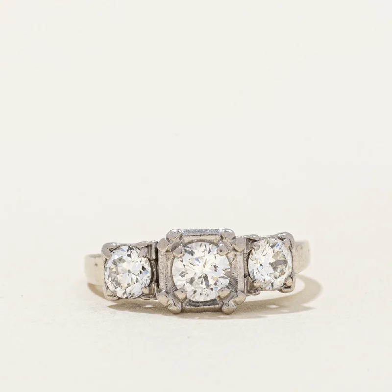 Don't Miss These Dazzling Jewelry Discounts Three Stone Diamond Ring | 0.85ctw | SZ 5.25 |