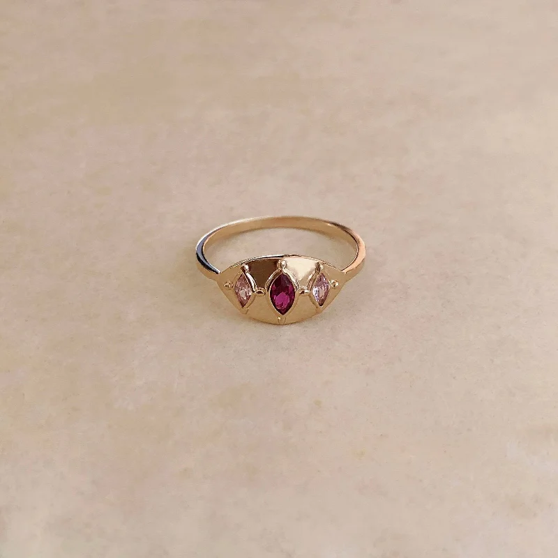 Delicate Crystal Jewelry For Sophisticated Charm Twyla - Fuchsia CZ Ring