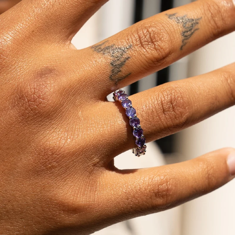 Grab Your Favorite Jewelry At The Lowest Prices Single Row Ring - Purple Amethyst
