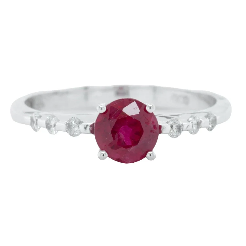 Gorgeous Jewelry, Limited-Time Savings 14k White Gold 0.75ct Ruby & 0.12ctw Diamond Engagement Ring G SI1 sz 7.25