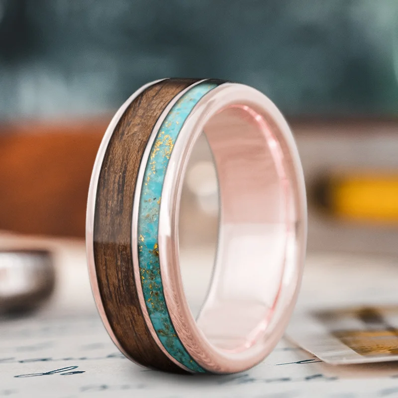 Handcrafted Beauty At Affordable Prices Custom Design - 2-Inlay Offset Ring RVmcoyvHjyZC8WyRmD8iS4dq