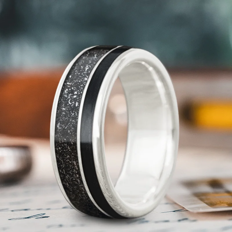 Unmissable Jewelry Clearance – Final Reductions Custom Design - 2-Inlay Offset Ring sc3wCiS9BnjYf-TIKj9lzlI7