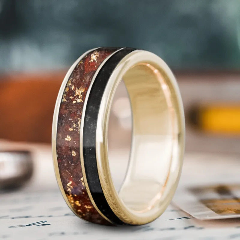 Trending Jewelry Now At Unbeatable Prices Custom Design - 2-Inlay Offset Ring sMjQF6u50WcxwxgzL87W5vbC