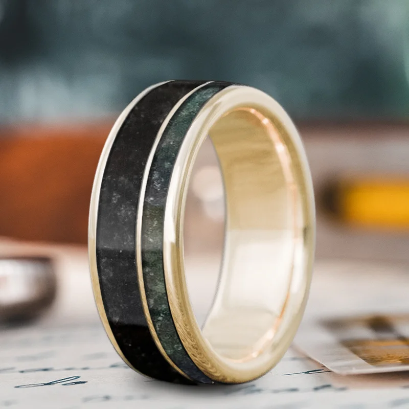 Shop Handcrafted Jewelry At Special Promotional Rates Custom Design - 2-Inlay Offset Ring sMSz2vnkvfKGK5ha4F_ejtJe