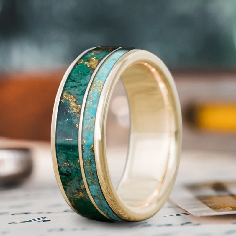 Limited-Stock Jewelry Sale – Shop Before It's Gone Custom Design - 2-Inlay Offset Ring Splzsi9DZf2J7W3-LyG2PEwf