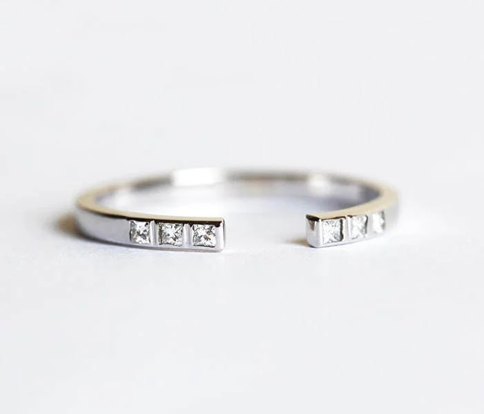 Handcrafted Jewelry Sale – Unique Designs At Low Prices Open Princess Diamond Stacking Band Ring
