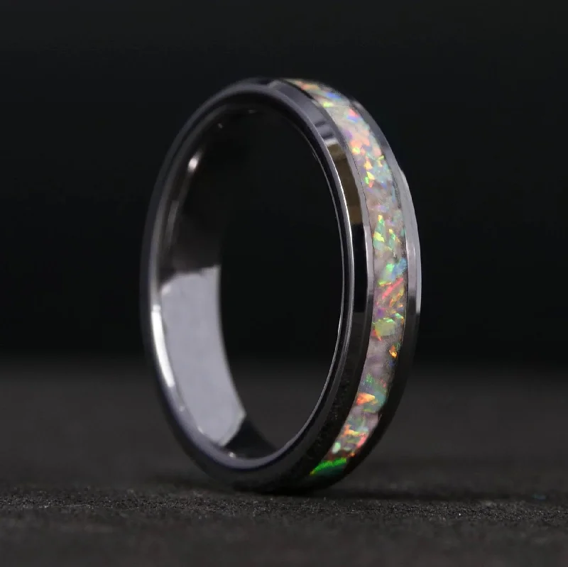 Fashion-Forward Jewelry At Incredible Prices Pearl White Opal Glowstone Stackable Ring | Women's Wedding Band