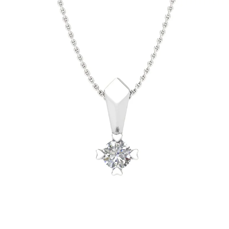 Exclusive Gemstone Jewelry Markdowns – Shop Now 0.05 Carat Diamond Solitaire Pendant Necklace in Gold (Silver Chain Included) - IGI Certified