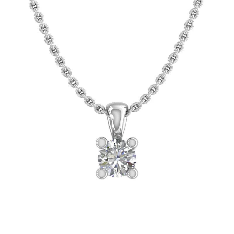 Trending Jewelry Now At Unbeatable Prices 0.07 ctw 4-Prong Tiny Solitaire Diamond Pendant Necklace in Gold (Included Silver Chain) - IGI Certified