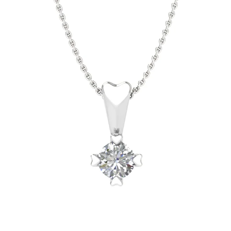 Luxury Meets Affordability – Jewelry Sale Live Now 0.08 Carat Diamond Solitaire Pendant Necklace in Gold (Silver Chain Included) - IGI Certified