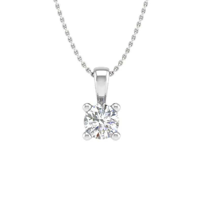 Best Jewelry Sale Prices – Limited-Time Offer 0.15 Carat 4-Prong Set Diamond Solitaire Pendant in Gold (Silver Chain Included) - IGI Certified