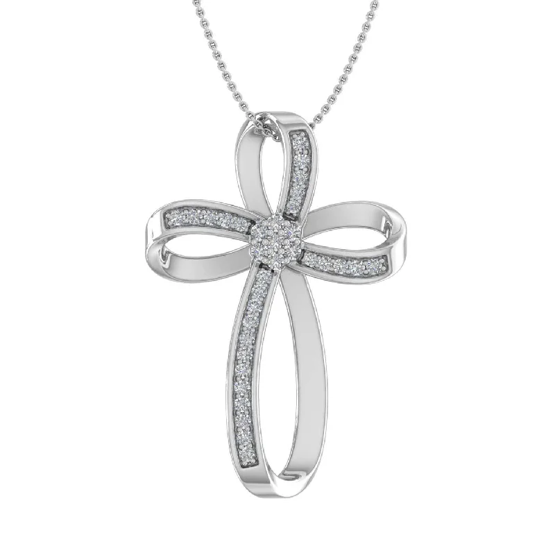 Unique Jewelry For Less – Shop The Sale Now 0.15 Carat Diamond Cross Pendant Necklace in Gold (Silver Chain Included) - IGI Certified